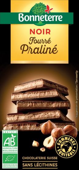 Tablette Chocolat Noir Fourré Praliné 100g