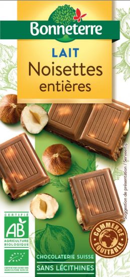 Tablette Chocolat Lait Noisettes Entières 100g