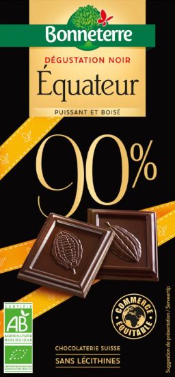 Tablette Chocolat Noir 90% Equateur 80g